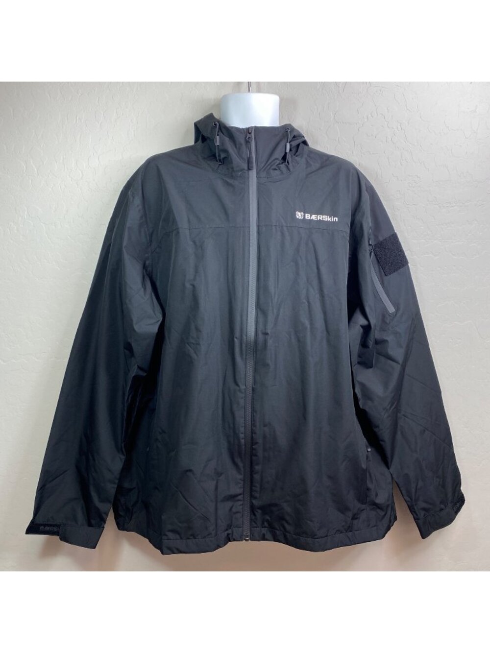 Bærskin Mens Black Waterproof Jacket With Hood Adjustable Drawstrings Size XL